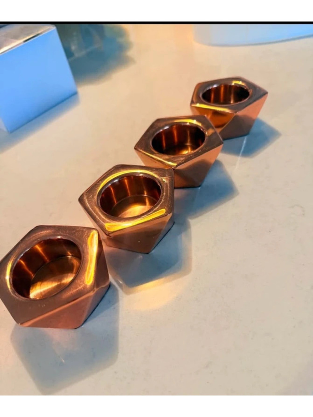 CB2 rose gold candle votive holders (4)